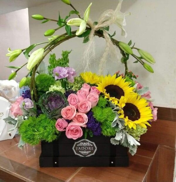 Mixed Flower Basket For Gift